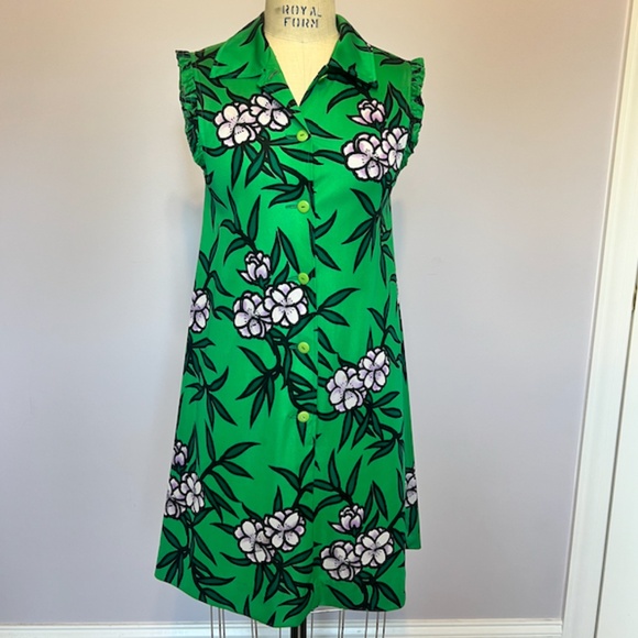 Vintage Hanae Mori Ban-Lon by Vivid Polyester Dress Made in Japan - Picture 4 of 6